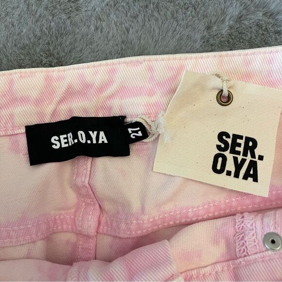 NWT Ser.o.ya Zuri Low arise Mini Skirt In Bleach Pink size 27 - Picture 7 of 12